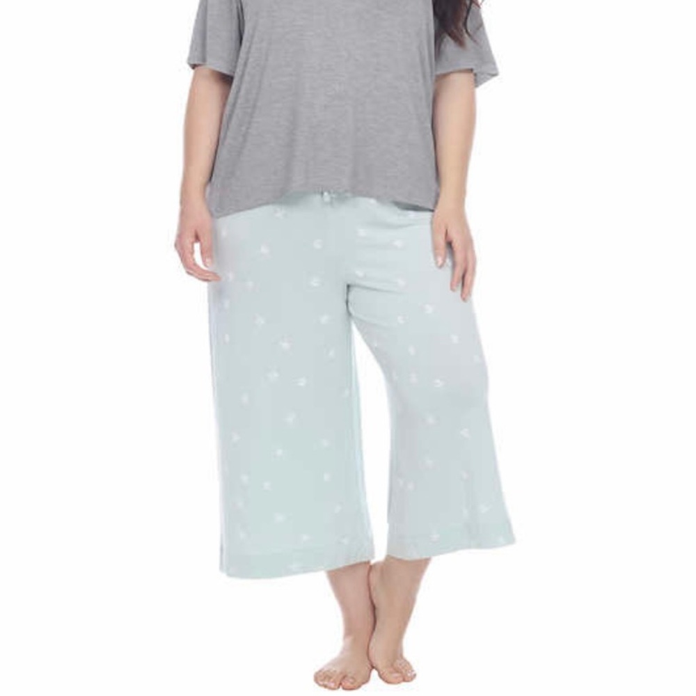 Honeydew cropped wide-leg pajama pants with star print